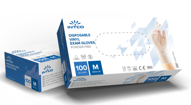 Handskar vinyl puderfri Intco transp. stl M 100st/fp